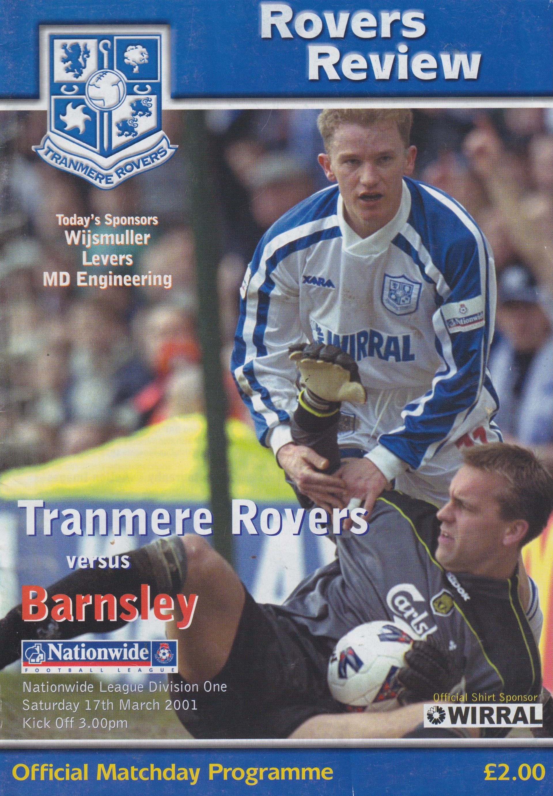 Tranmere Rovers v Barnsley match programme